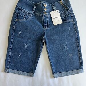 Blue Denim Bermuda Shorts